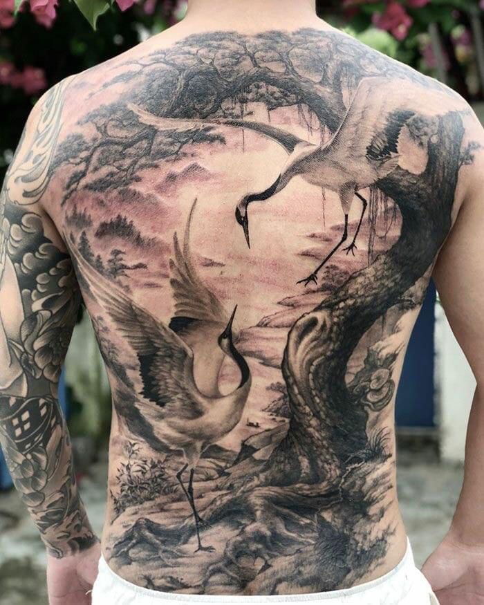 Tùng hạc diên niên  Ngọc Vũ Tattoo  Xăm Hình Nghệ Thuật  Facebook