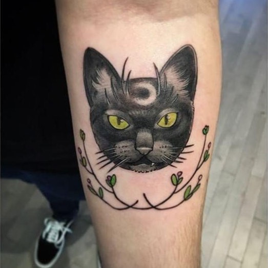 xăm hình mèo homiebrain tattoo